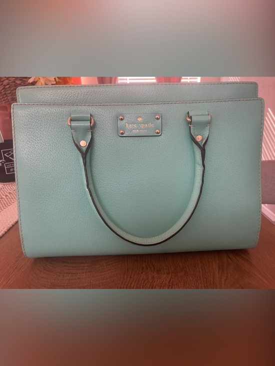 kate spade Handbags - kate spade mint green leather satchel with gold hardware